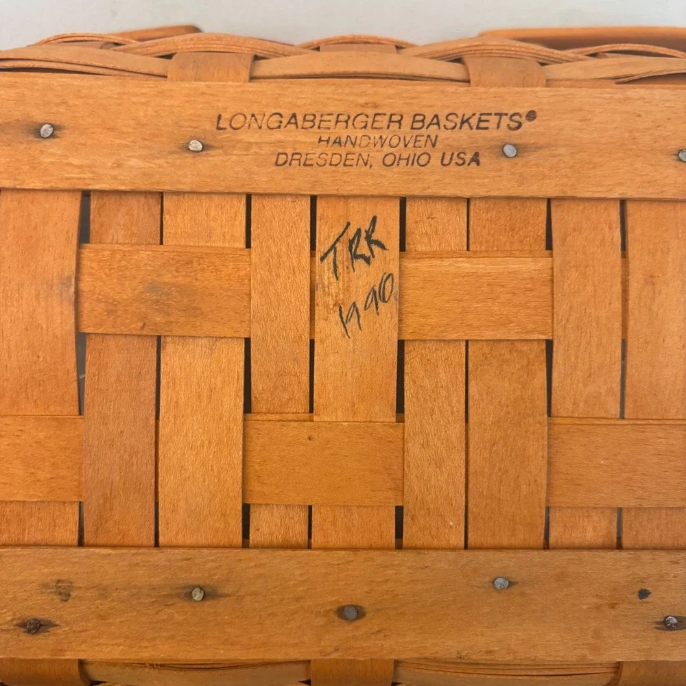 Longaberger 1996 Christmas Collection Holiday Cheer Basket w Liner | Red Trim‎